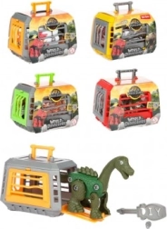 Kokkupandav dinosaurus puuris – plastkomplekt, liikide valik