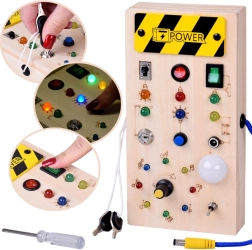 Puidust Montessori manipuleerimislaud LED‑tuledga