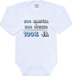 New Baby infant bodysuit 50% Mommy + 50% Daddy - 100% Me blue