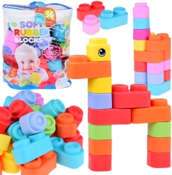 Värvilised pehmed kummist klotsid lastele, 36 tükki