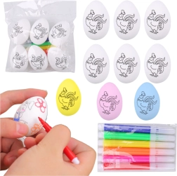 Styrofoam Easter eggs for painting with markers, rooster – 6 pcs