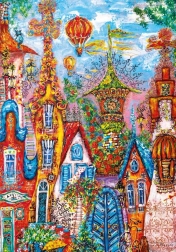 Puzzle Heye - Võluv küla: Sinine värav 500 tükki