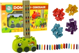 Green Dinosaur Toy Car with Battery, Assembling Colorful Dominoes