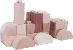 Natural wooden connector blocks 100 pcs in a box