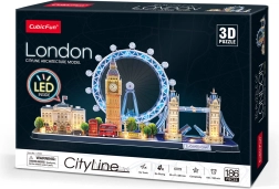 Valgustusega 3D pusle CityLine panoraam London 186 tükki