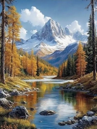 Diamond painting mountain landscape 30 × 40 cm
