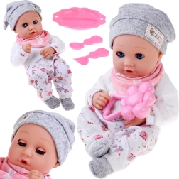 Beebinukk 32 cm liikuva lauguga ja söötmiskomplektiga