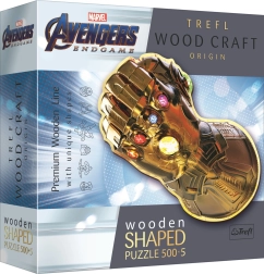 Kahepoolne puidust pusle TREFL Wood Craft Origin Marvel: Lõpmatuse kinnas – 505 tükki