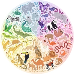 RAVENSBURGER Round Puzzle Color Circle: Animals 500 pieces