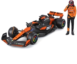 Bburago 1:24 vormel 1 McLaren MCL38 2024 piloodi figuuriga