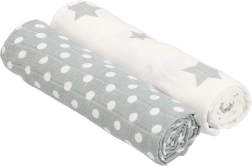 New Baby Softy riidest tetra-kuivatuslinad 90 × 110 cm, hall-valged, 2 tk