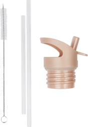 A Little Lovely Company roostevabast terasest pudeli 350 ml sulguri, harjakese ja kõrre komplekt – Duha