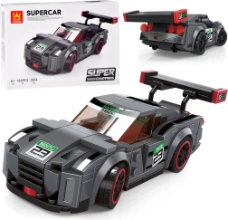 Technical construction set sports car gray, 166 pieces with stickers