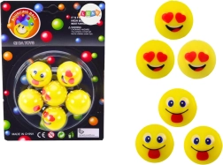 6 kollase Emoji hüppava palli komplekt