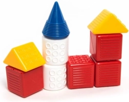 Fantasy set of colorful plastic blocks for little ones (9 pcs)