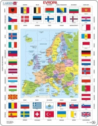 Euroopa kaart ja lipud pusle 70 tükki