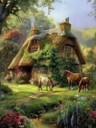 Diamond Painting Forest Cabin Creative Set 30x40cm