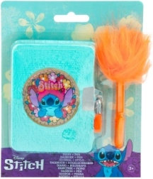 Disney Stitchi plüüsist päevik lukuga ja karvase pastakaga