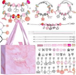 Loov komplekt käevõrude valmistamiseks ripatsite ja helmestega