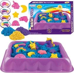 Kineetiline liiv 0,6 kg ükssarvikute ja vikerkaartega lauaga ja vormidega Woopie