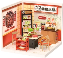 Robotime Rolife DIY majake: Aasia restoran LED-valgustusega, 127 osa