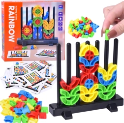 Montessori colorful geometric stacking pegs with pattern cards
