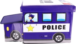 Toy storage box with stool – police car