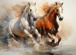 Teemantmaalimine Põgenevad hobused 30 × 40 cm