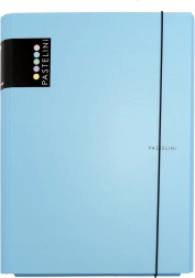 3-flap laminated folder with elastic band Pastelini – Blue