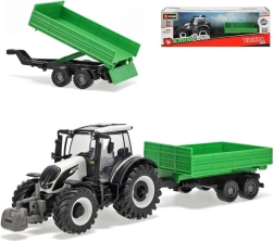 Metallist traktor haagisega VALTRA N174 – kallutav järelhaagis (10 cm) Bburago poolt