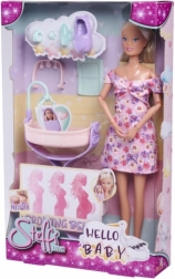 Nukk Steffi Love Hello Baby kasvava kõhuga ja beebiga