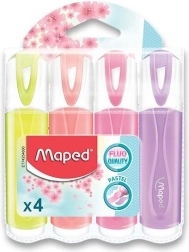 Pastelsed tekstimarkerid MAPED Fluo Peps, komplekt 4 tk