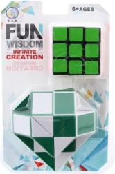 Folding cube and heart-shaped puzzle, set of 2 pcs