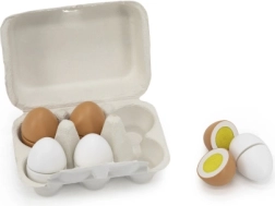 Lõigatavad puidust munad munakarbis