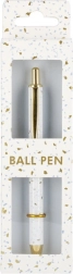 Ballpoint pen with terrazzo design and gold details
