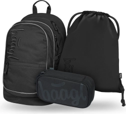 Set 3in1 Core Uni Black: backpack, pencil case and shoe bag