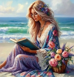 Diamond Painting Girl with a Book 30x40cm