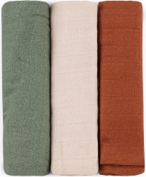 Petite&Mars bambusest musliinmähkmete komplekt Moussy botanic tones 68 × 68 cm (3 tk)