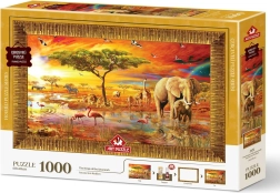 Art Puzzle pusle raamiga ja liimiga 3v1 1000 tükki – Savana kuningad