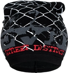 New Baby spring children's hat with print, black, size 104 (3–4 years)