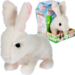 Battery-powered plush white bunny