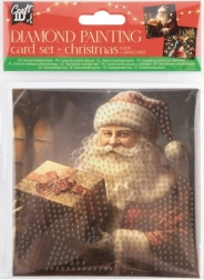 Diamond Painting – Christmas Cards Santa and Reindeer 13 × 13 cm