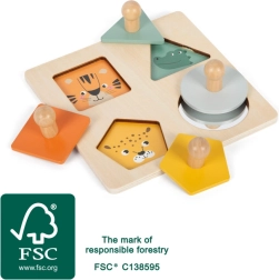 Small footi puidust Montessori pusle loomade ja peegliga