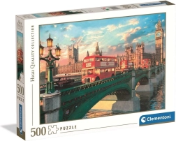 Pusle 500 tükki CLEMENTONI – Westminsteri sild, Big Ben ja punane buss