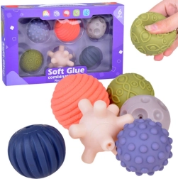 Set of sensory soft plastic balls, 6 pcs