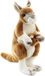 Plush kangaroo with joey 23 cm eco-friendly
