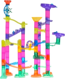 Kuulikeste ralliraja ehituskomplekt, 105 osa, valgusega kuulid