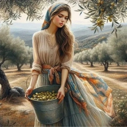 Diamond painting Girl with a Necklace 30 × 40 cm