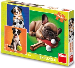 Puzzle Dog Athletes 3×55 pieces