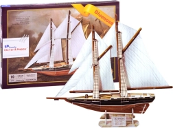3D pusle purjelaev BLUENOSE – puidust välimusega laevamudel